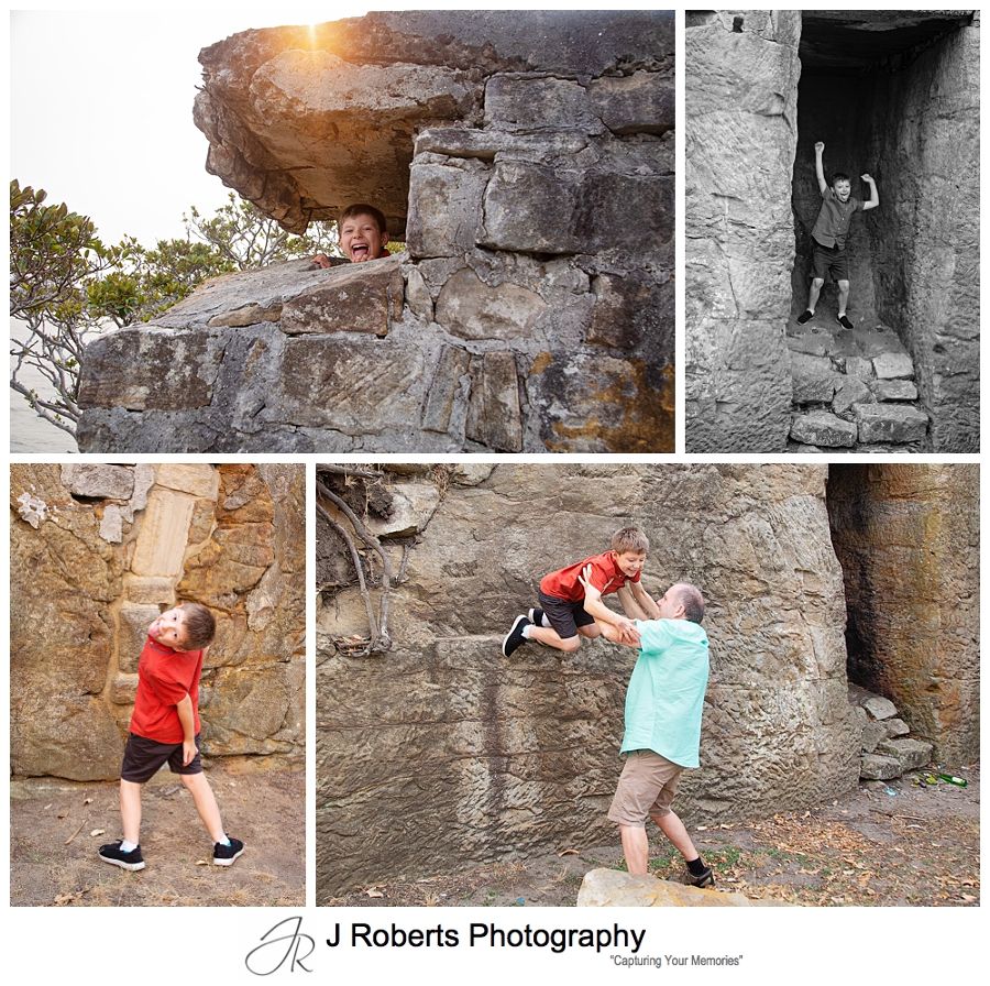 Family Portrait Photography on Location in Sydney at Blues Point Reserve with Smokey Light